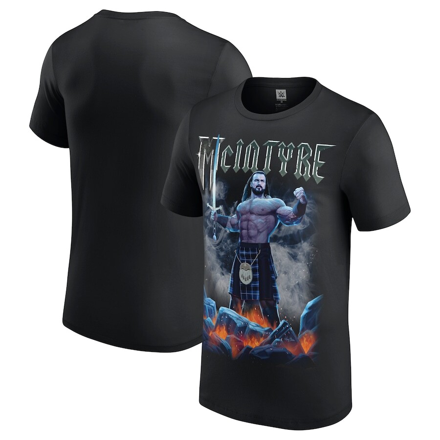 

Футболка с коротким рукавом WWE Authentic Drew Mcintyre, черный
