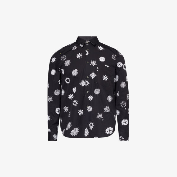 

Хлопковая рубашка с контрастным узором Comme des Garçons, черный