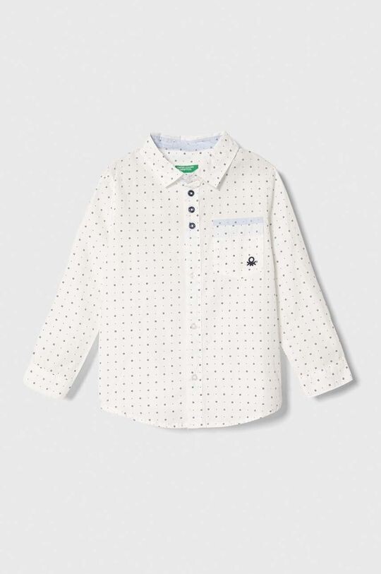

Детская хлопковая рубашка United Colors of Benetton, белый