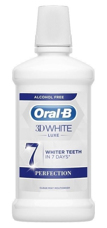 цена Oral-B 3D White Luxe Perfection жидкость для полоскания рта, 500 ml