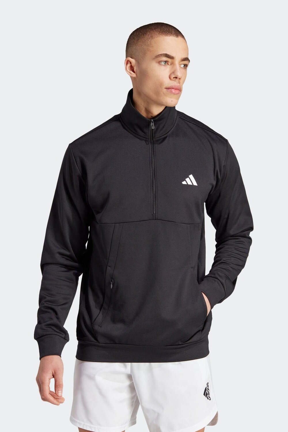 

Тренировочная толстовка Performance Game and Go с небольшим логотипом и молнией на 1/4 adidas, черный