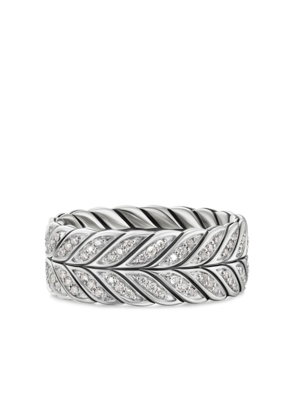 

Серебряное кольцо Chevron с бриллиантами David Yurman, серебряный