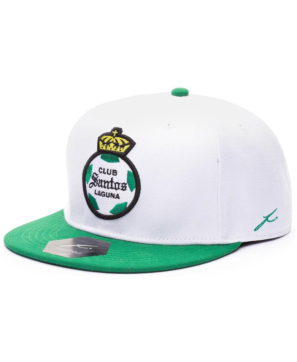 

Мужская бело-зеленая регулируемая кепка Santos Laguna Team Snapback Fan Ink