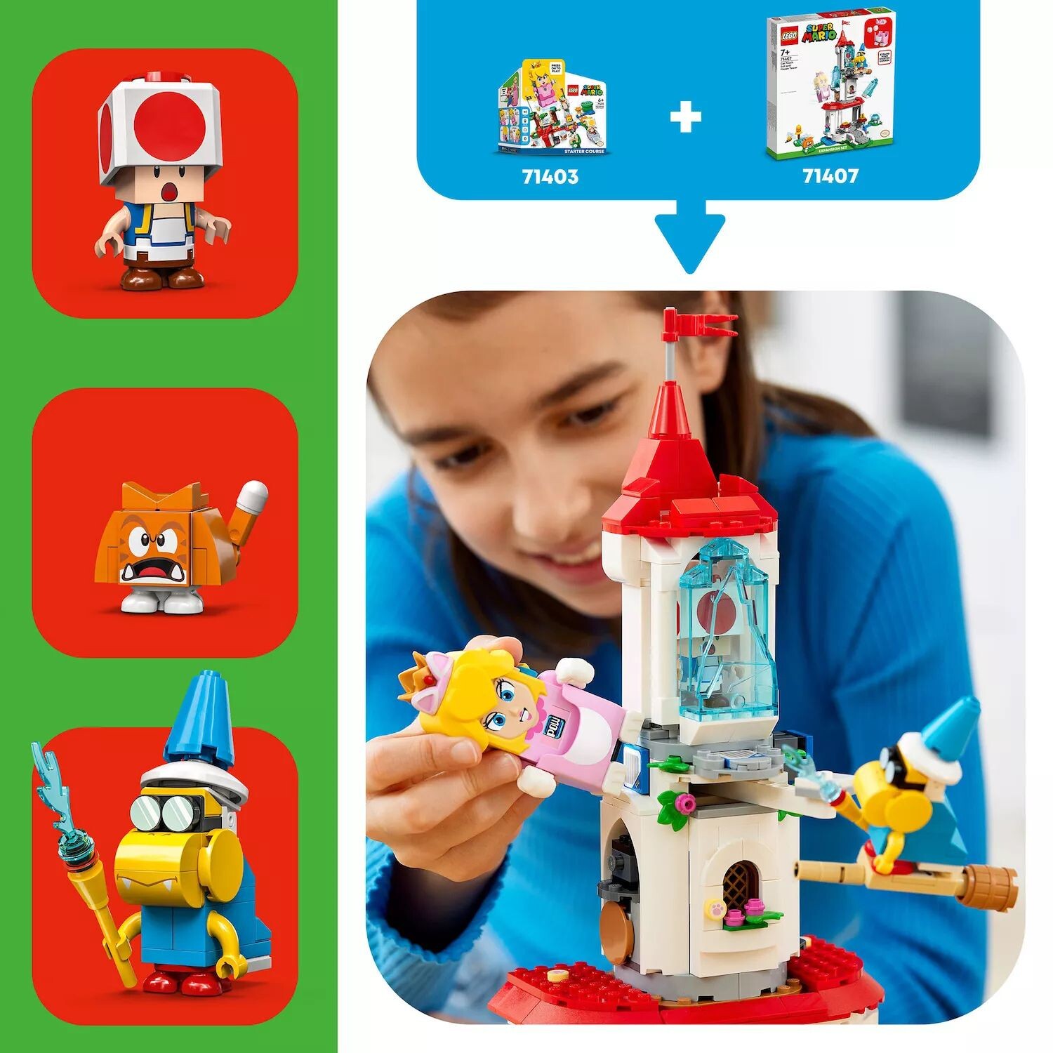 

LEGO Super Mario Cat Персиковый костюм и дополнительный набор Frozen Tower 71407 LEGO