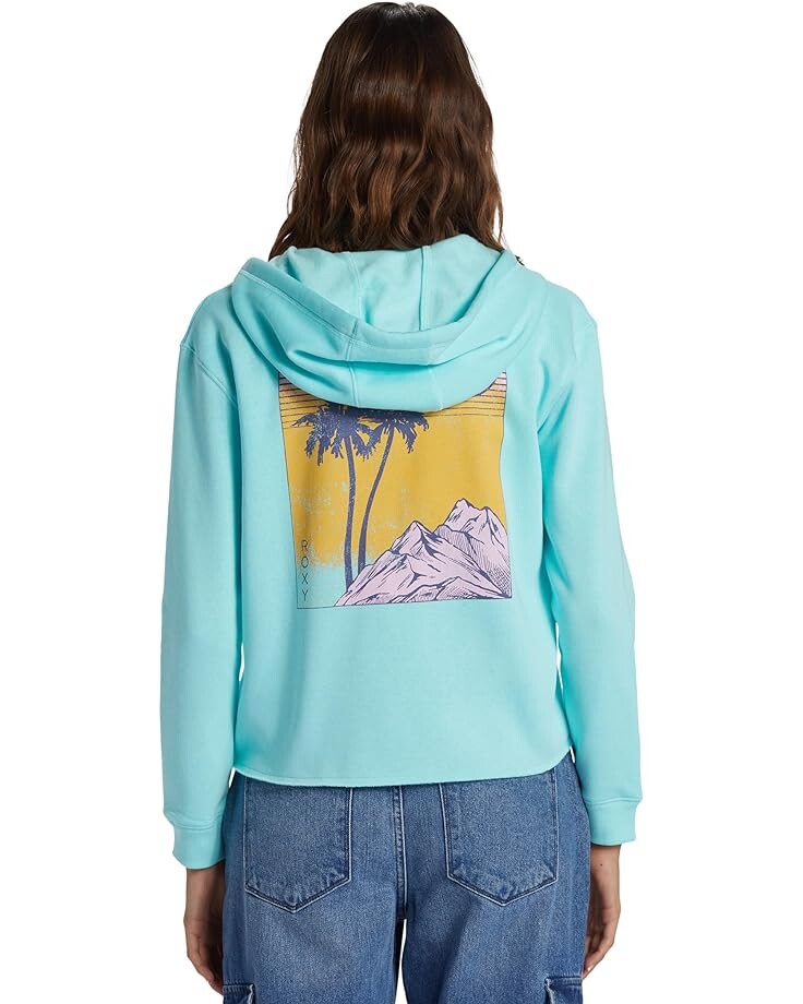 

Худи Roxy Malibu Vibes Go Off Zip-Up Hoodie, цвет Aruba Blue
