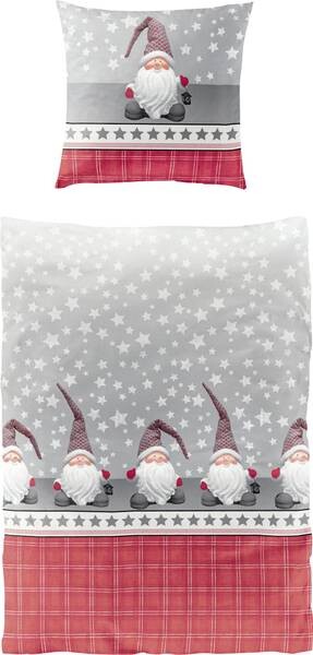 

Комплект постельного белья Bierbaum 167602 2-teilig, 135x1x200 см цвет grau-rot