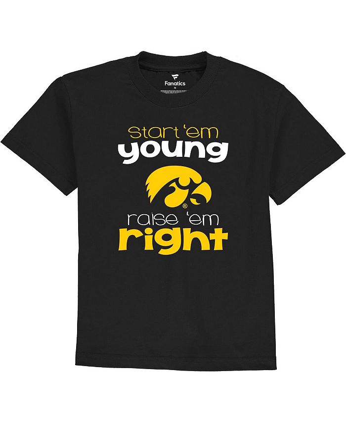 Черная футболка с логотипом Iowa Hawkeyes Start Em Young для мальчиков и девочек для малышей Fanatics, черный