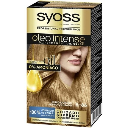 

Syoss Oleo Intense Hair Color 8-86 Золотистый блондин Перманентный краситель без аммиака с профессиональным покрытием седины Henkel Ibérica S.A