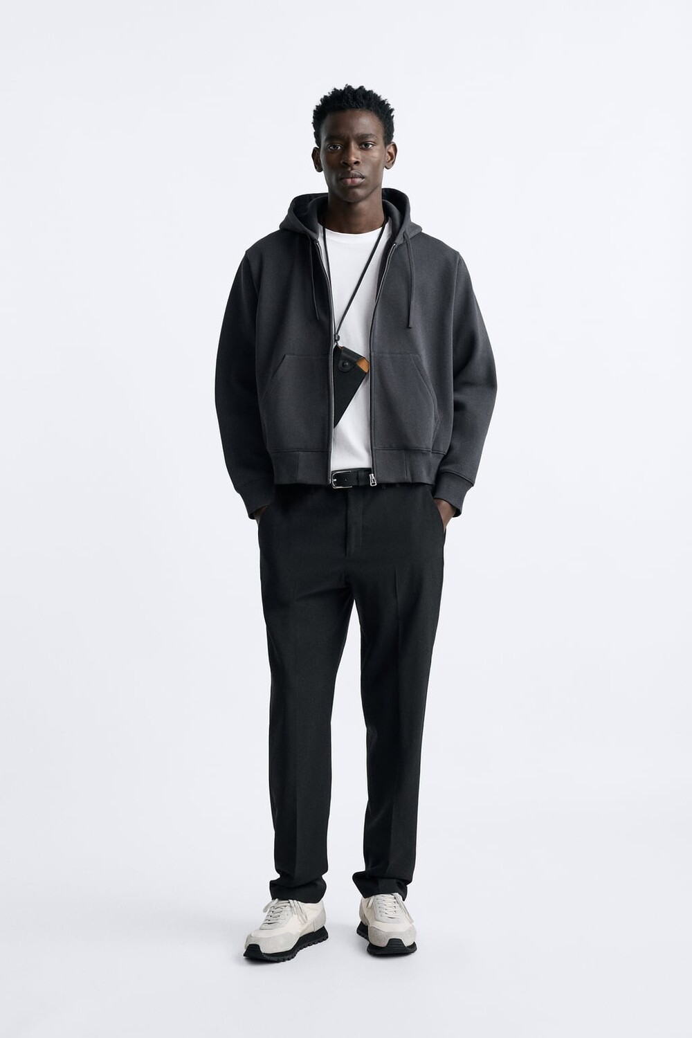

Толстовка на молнии ZARA, угольный