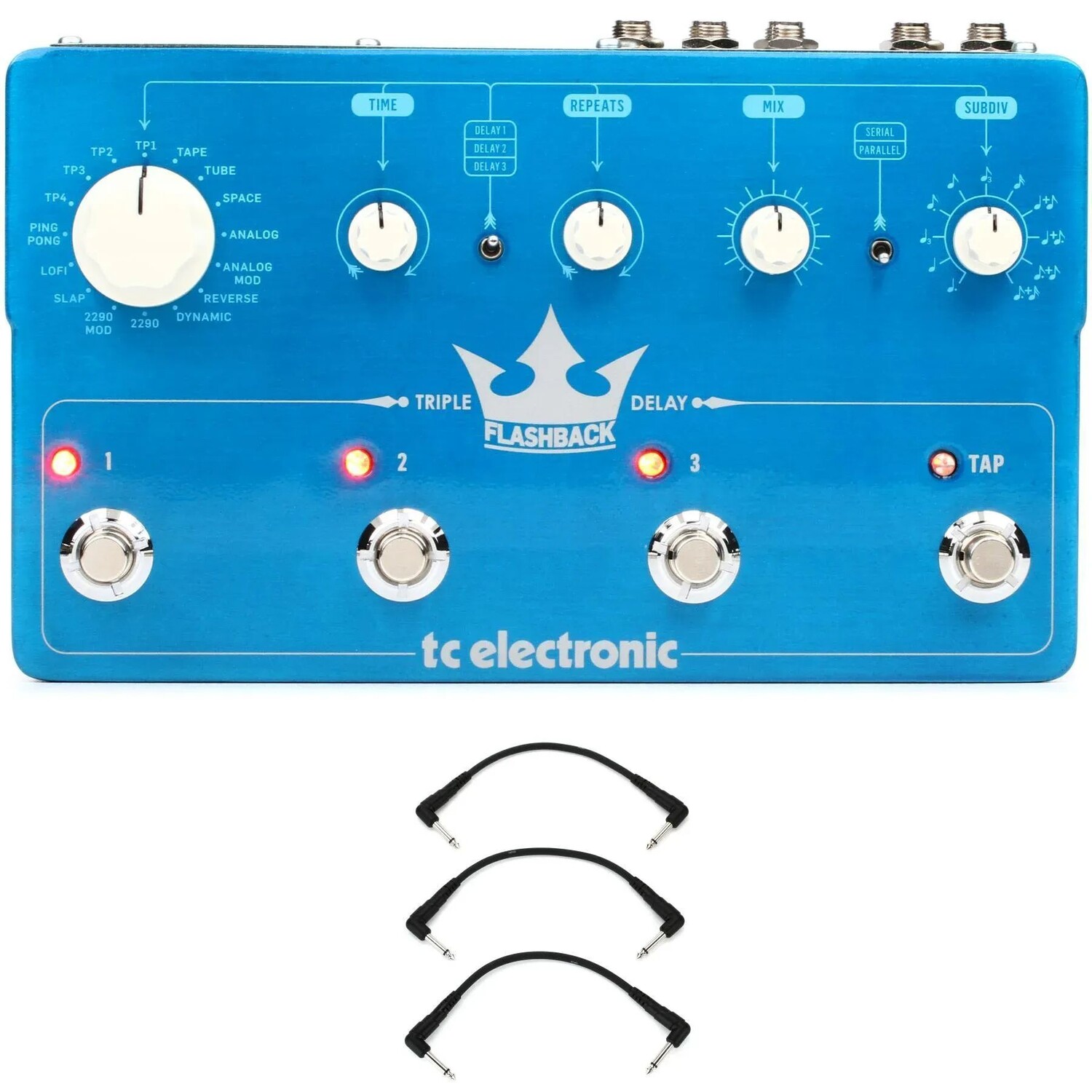 

Педаль тройной задержки TC Electronic Flashback с 3 соединительными кабелями
