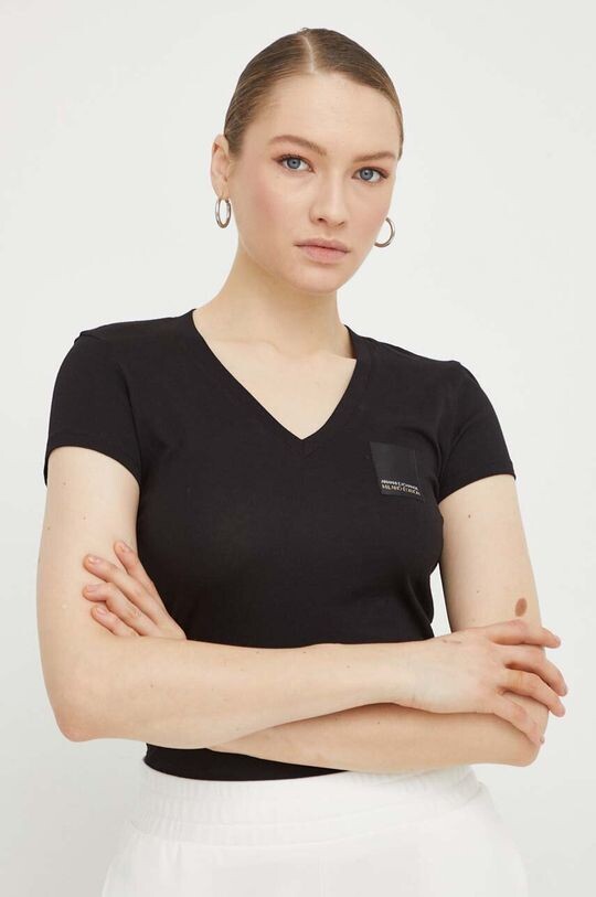 

Хлопковая футболка Armani Exchange, черный