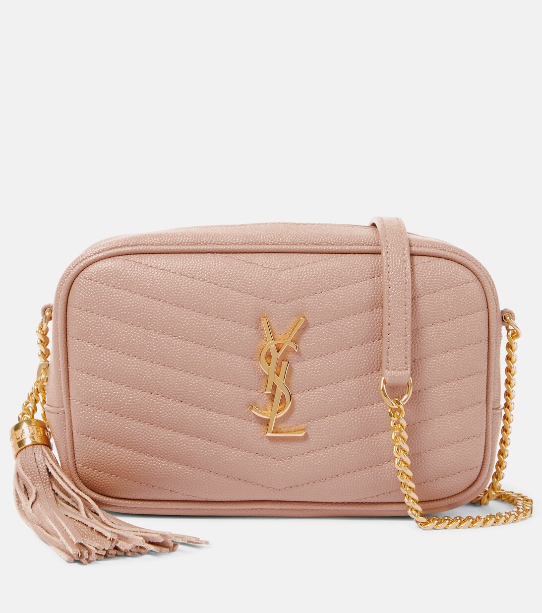 

Кожаная сумка через плечо Lou Mini Saint Laurent, розовый