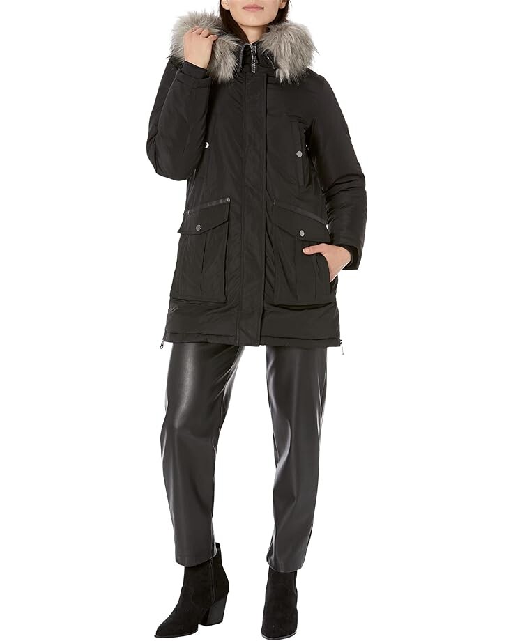

Пальто Vince Camuto Camuto Women's Heavyweight Warm Winter Parka Jacket, черный