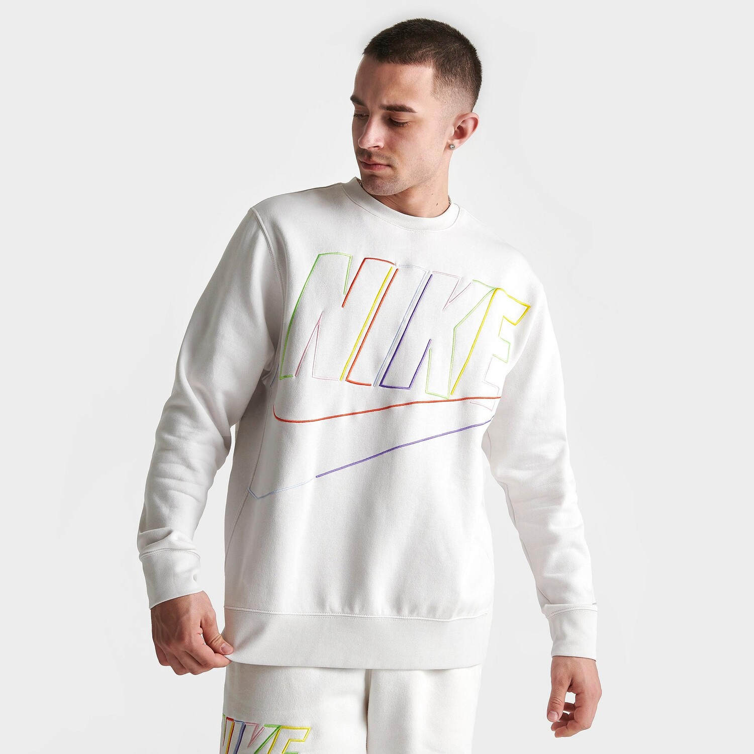 

Флисовая толстовка с круглым вырезом Nike Club Fleece+ Futura, белый