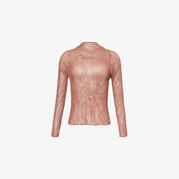 

Топ из шифона с длинными рукавами Issey Miyake, коричневый