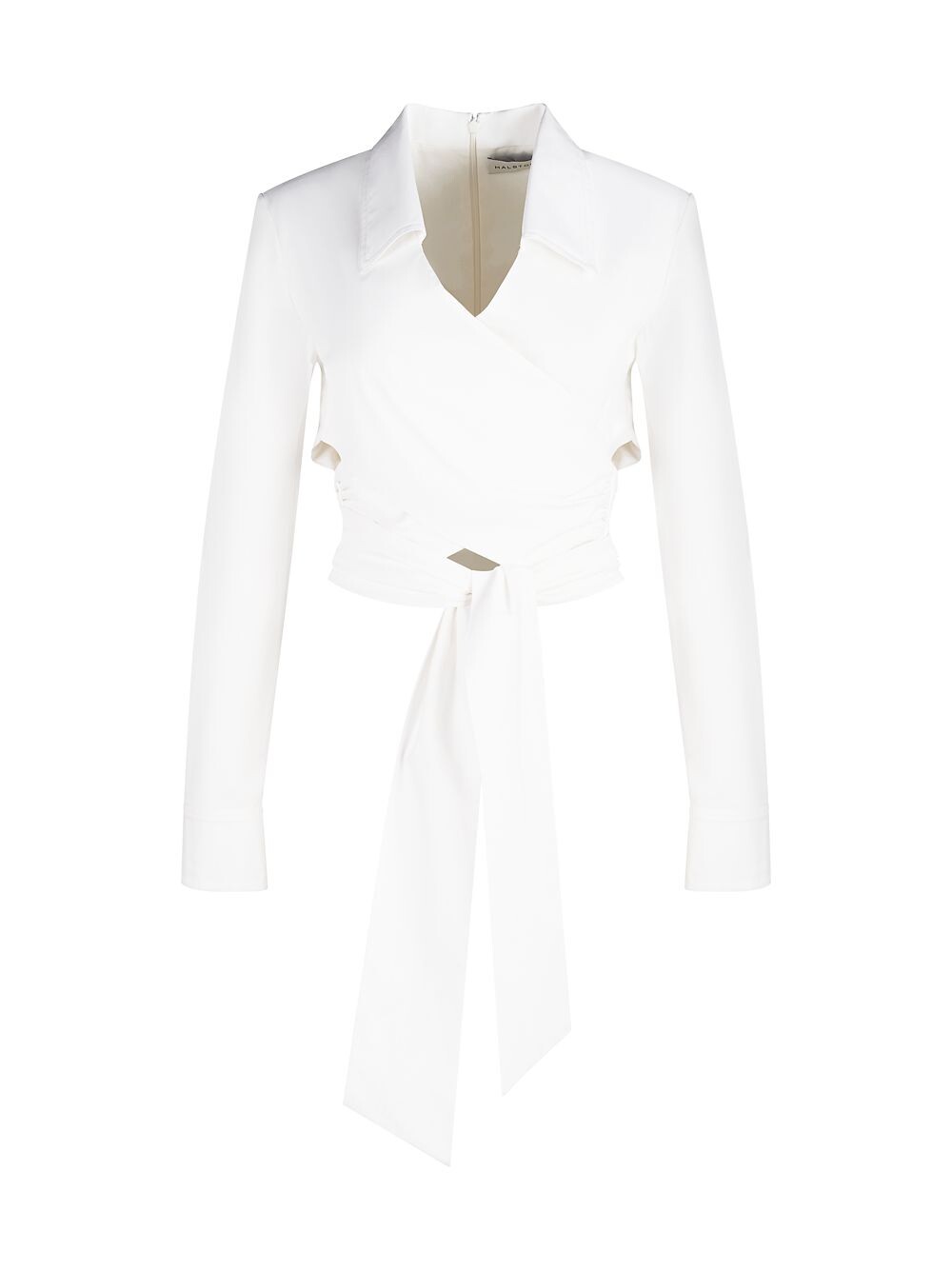 

Капри Укороченная блузка с запахом спереди Halston, белый
