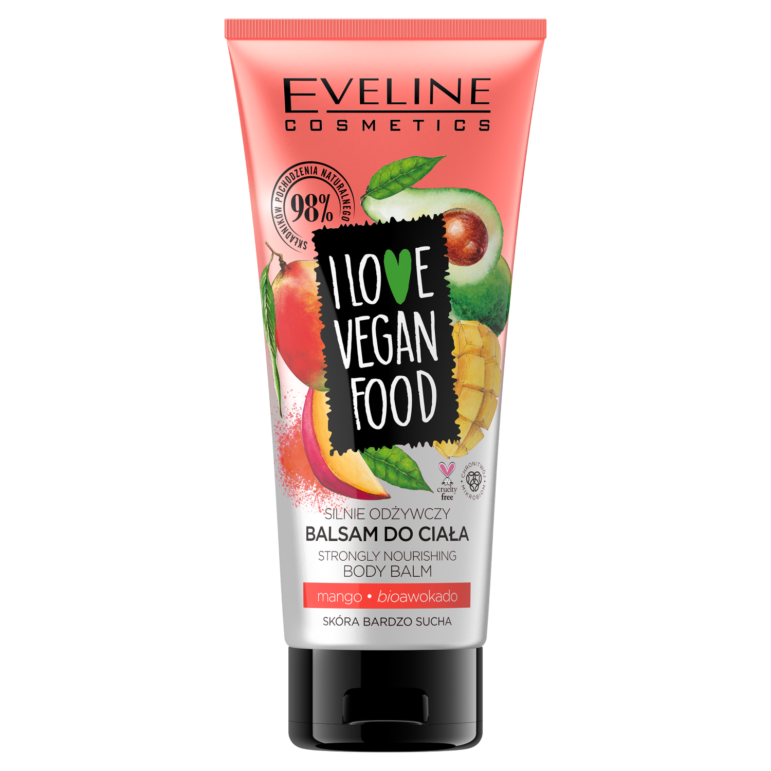 Питательный бальзам для тела Eveline Cosmetics I Love Vegan Food, 175 мл пенка для умывания очищающе увлажняющая i love vegan food