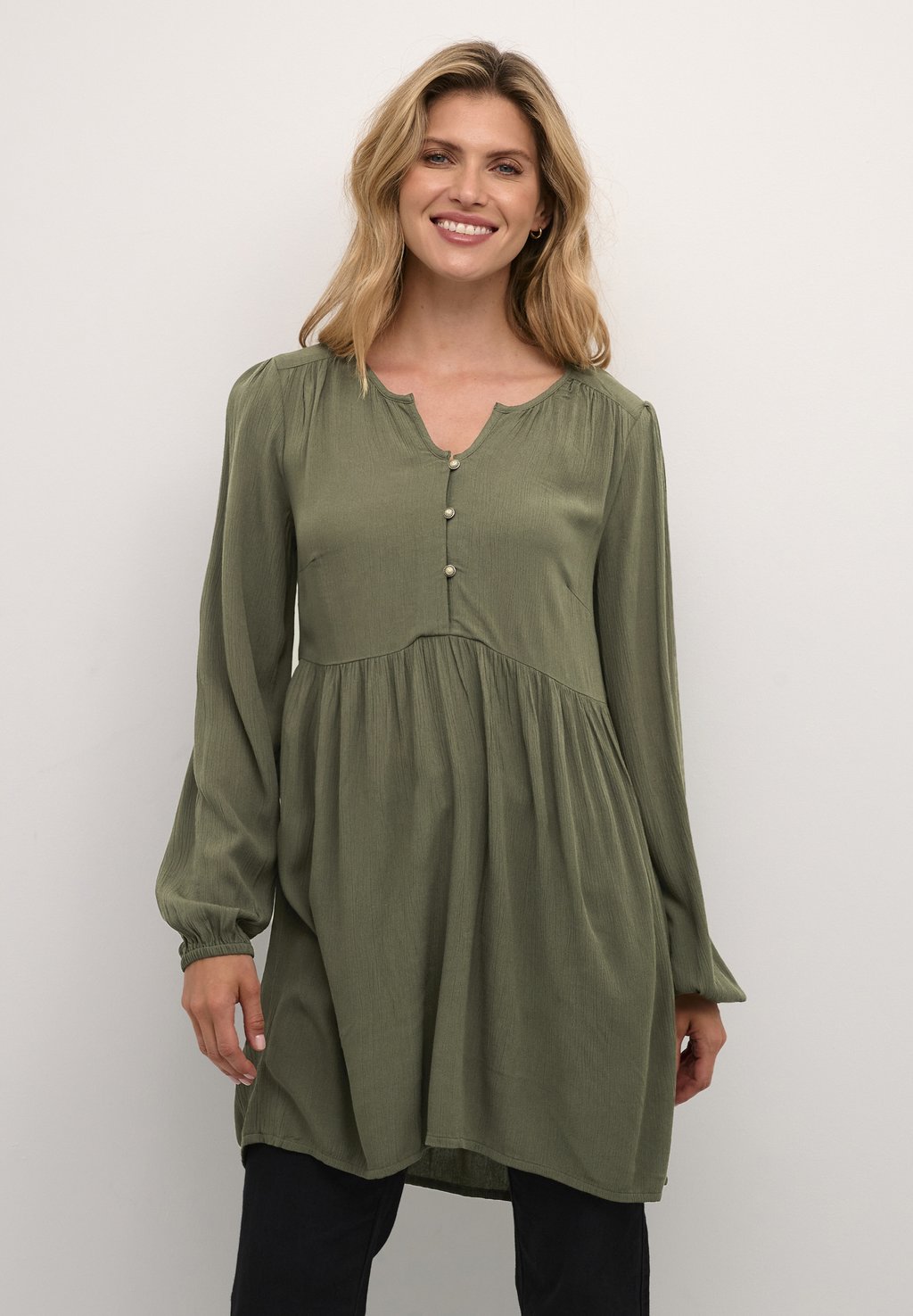 Платье-рубашка Kaffe, бутылочно-зеленый