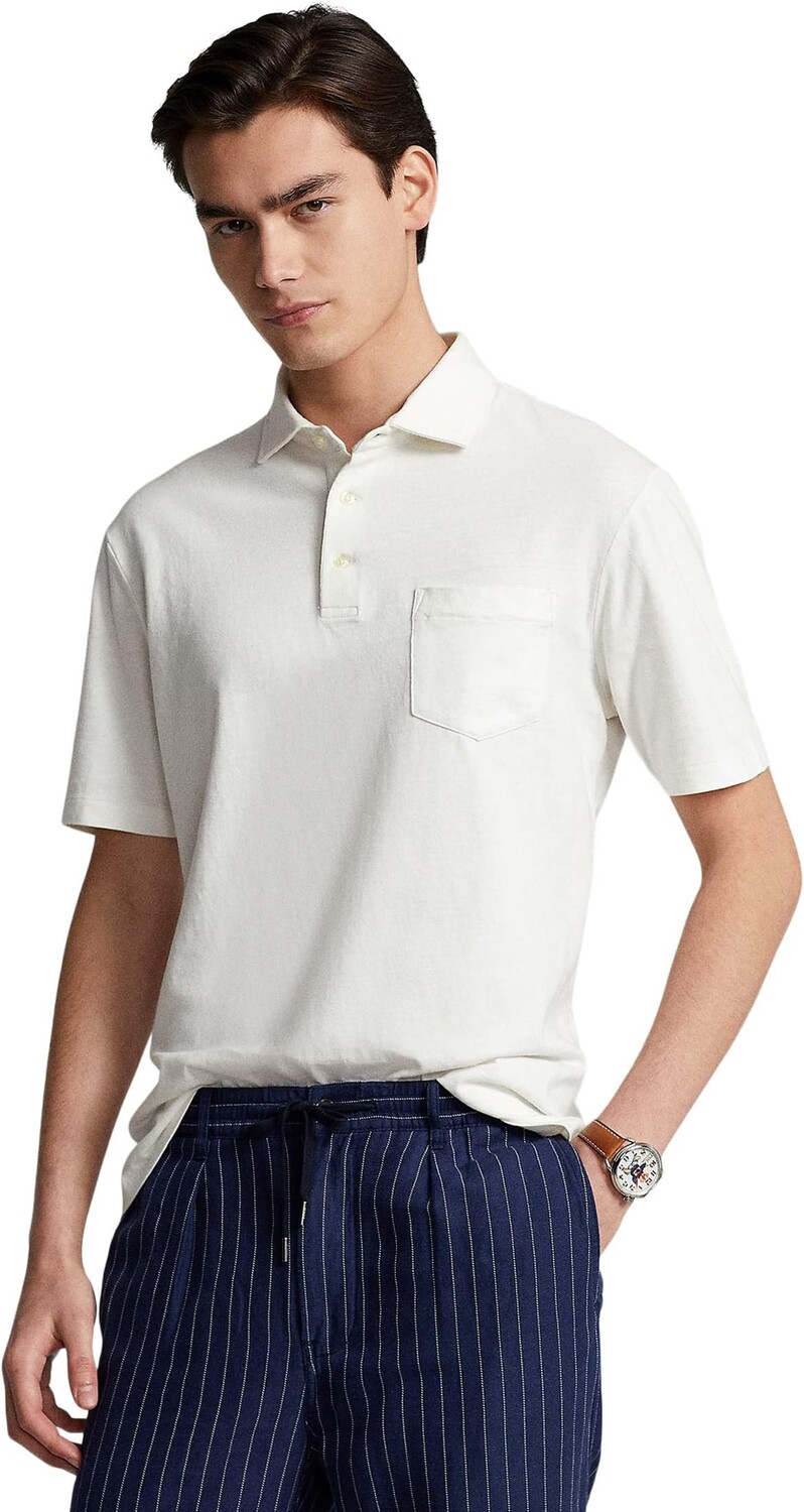 

Рубашка-поло Classic Fit Cotton-Linen Polo Shirt Polo Ralph Lauren, цвет Antique Cream