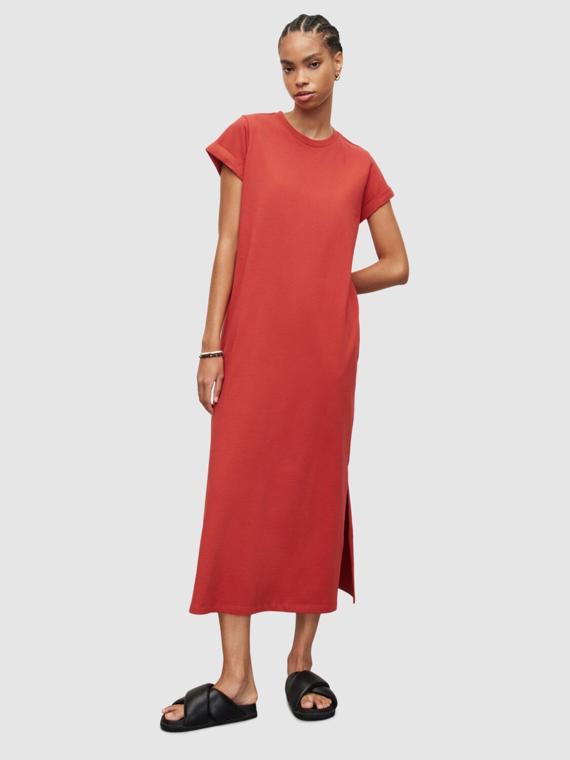 

Платье макси AllSaints Anna, красная глина