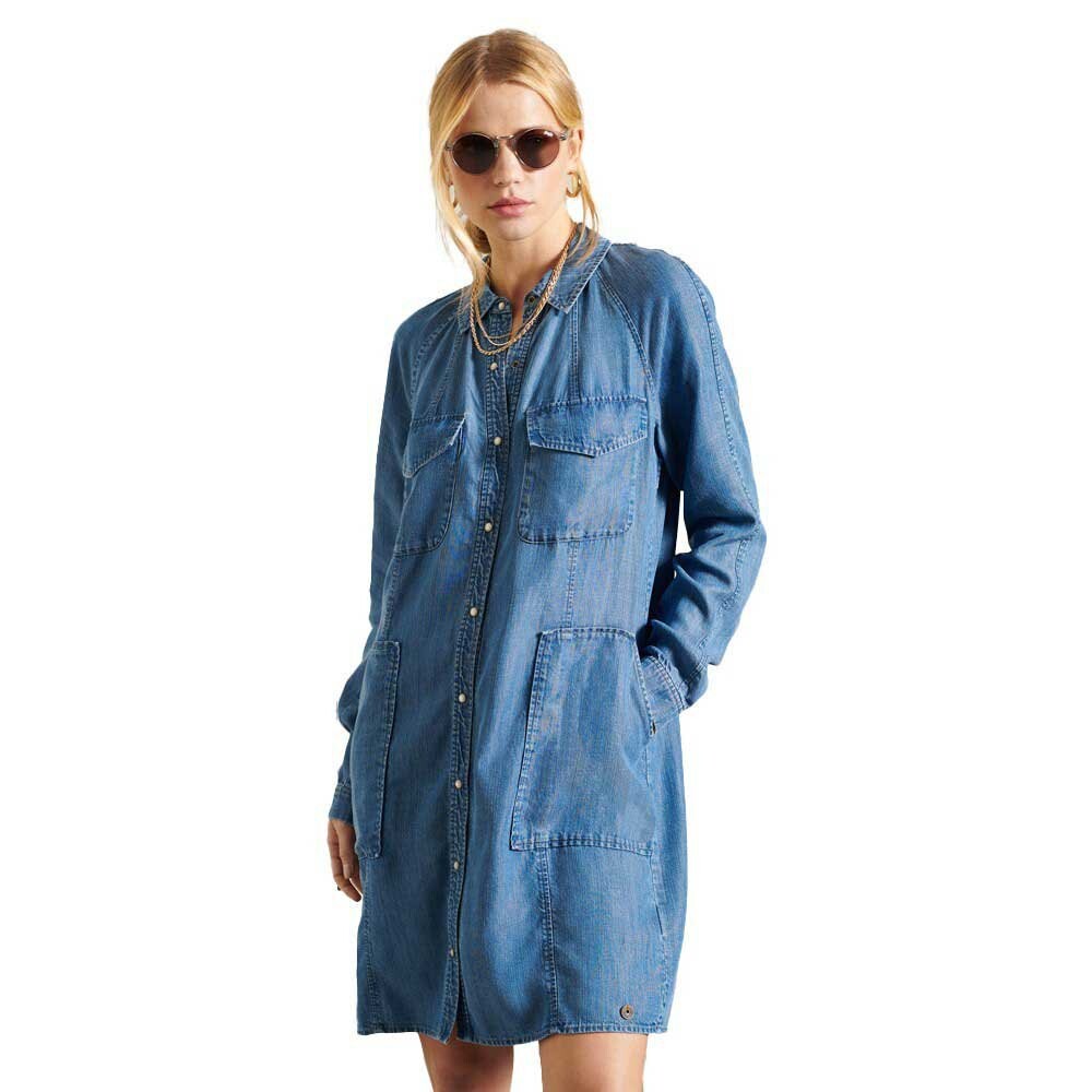 

Короткое платье Superdry Tencel Oversized, синий