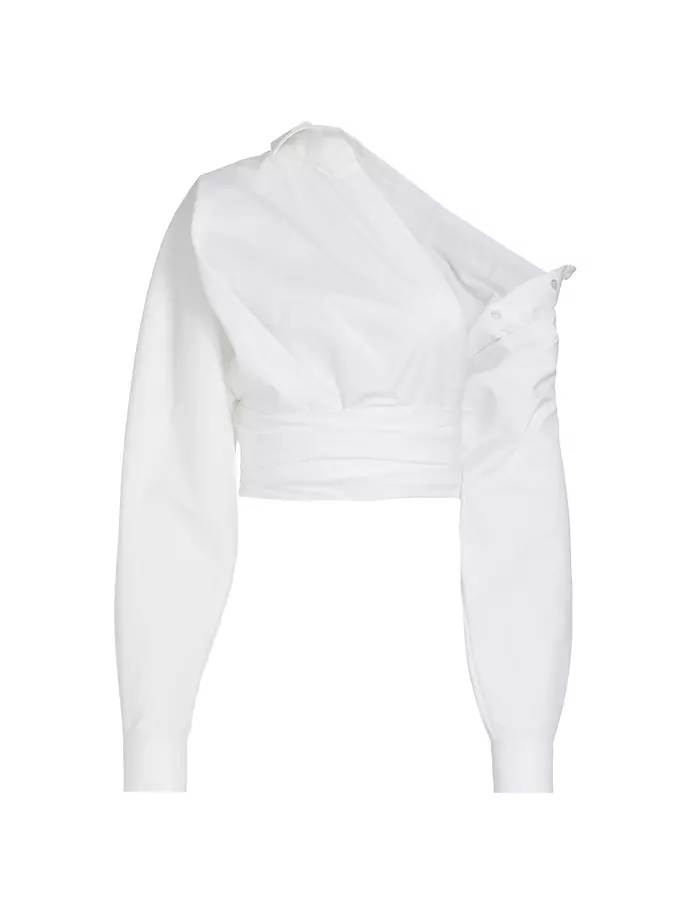 

Укороченная рубашка с запахом Alexander Wang, белый