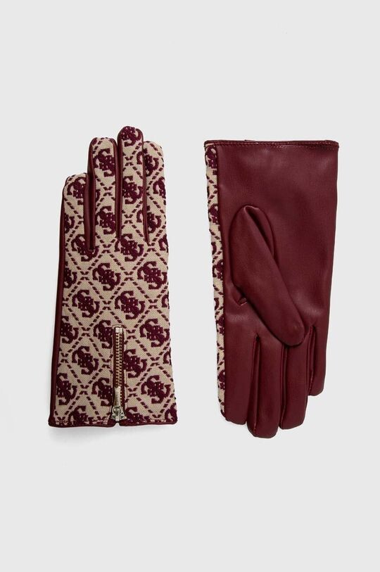 

Угадай перчатки Guess, бордовый