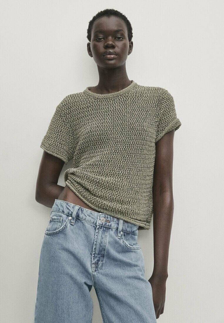 

Футболка базовая Massimo Dutti, цвет green