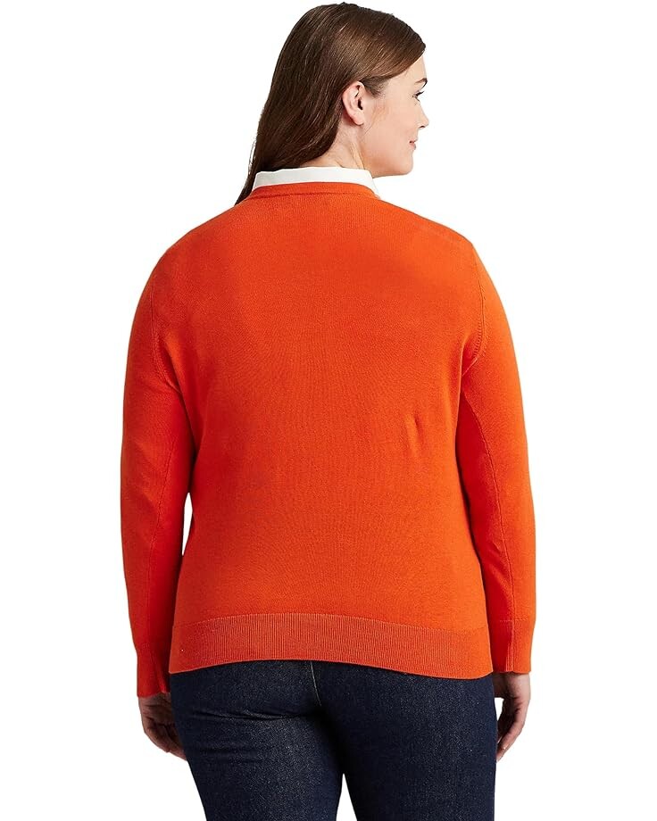 

Свитер LAUREN Ralph Lauren Plus-Size Cotton-Blend Sweater, цвет Harvest Orange