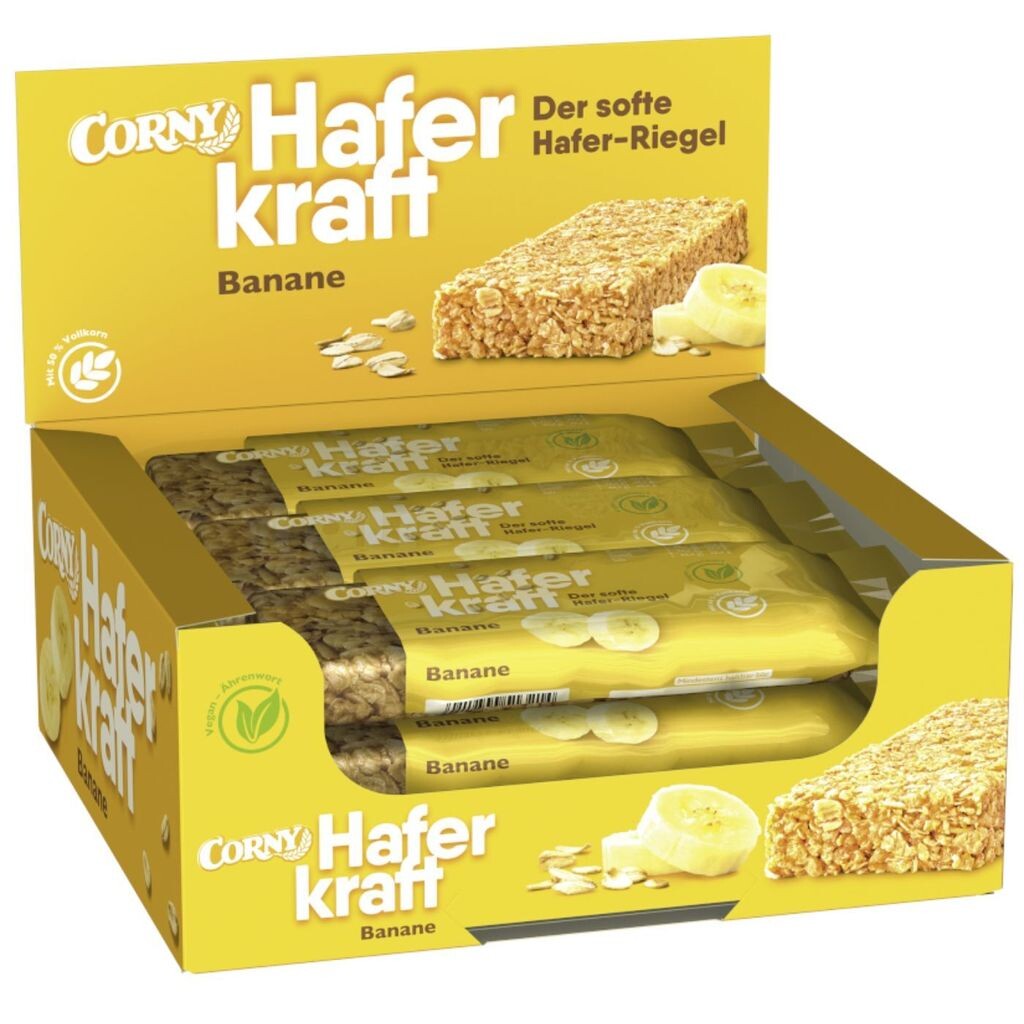 

Зерновой батончик HAFERKRAFT банановый от Corny, 12х65г Schwartau Werke