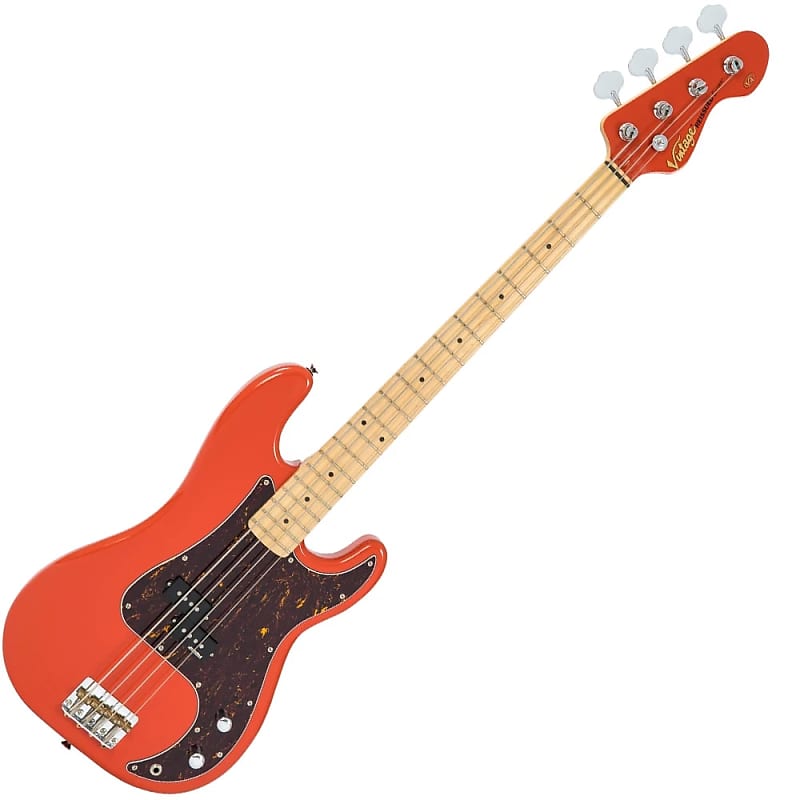 Басс гитара Vintage Bass V4MFR Classic Split PU, Firenza Red