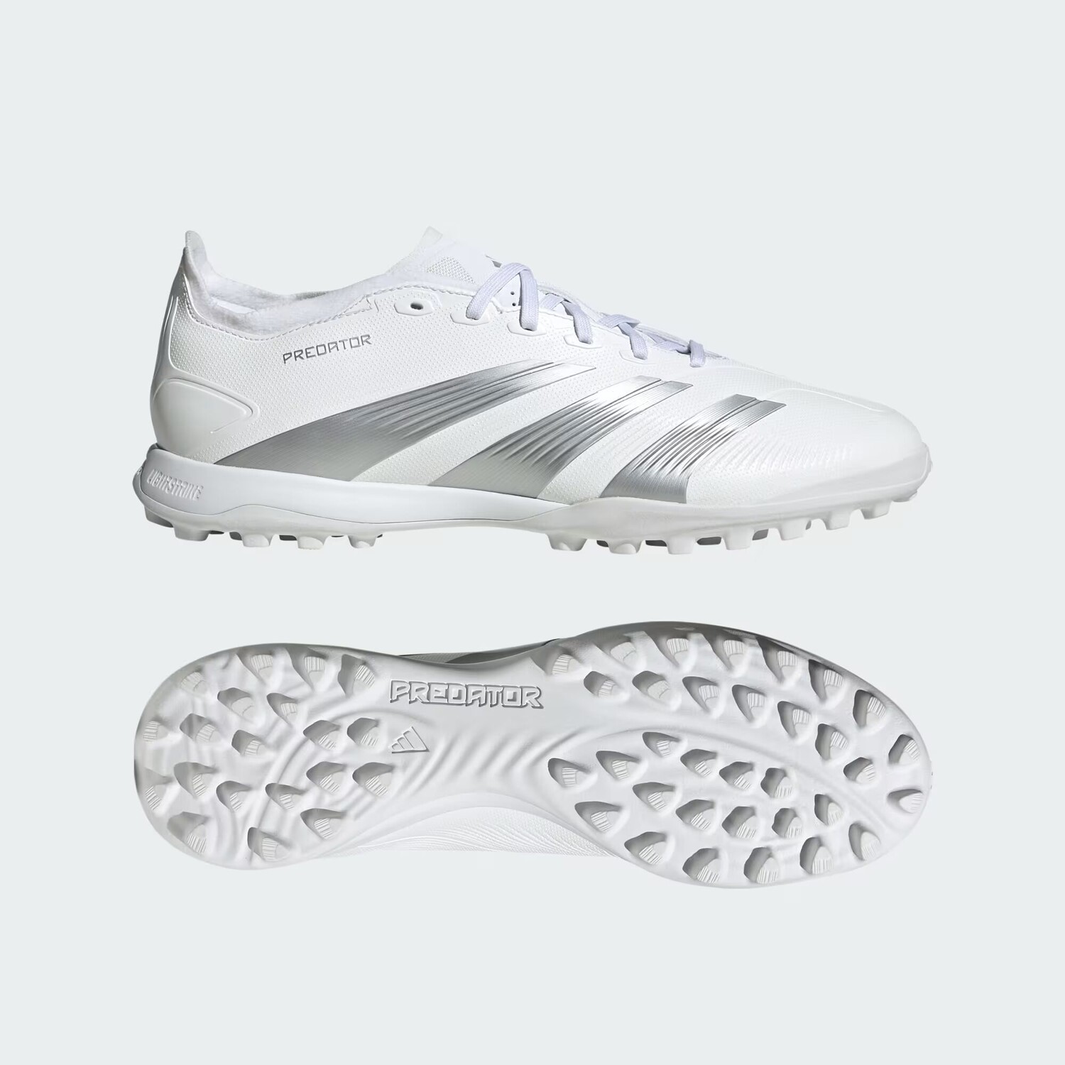 

Футбольные бутсы Predator 24 League с низким газоном Adidas, цвет Cloud White/Silver Metallic/Grey One