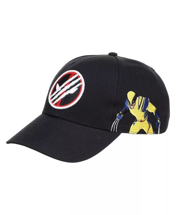 

Мужская черная регулируемая кепка Deadpool Wolverine MVP Lids, черный