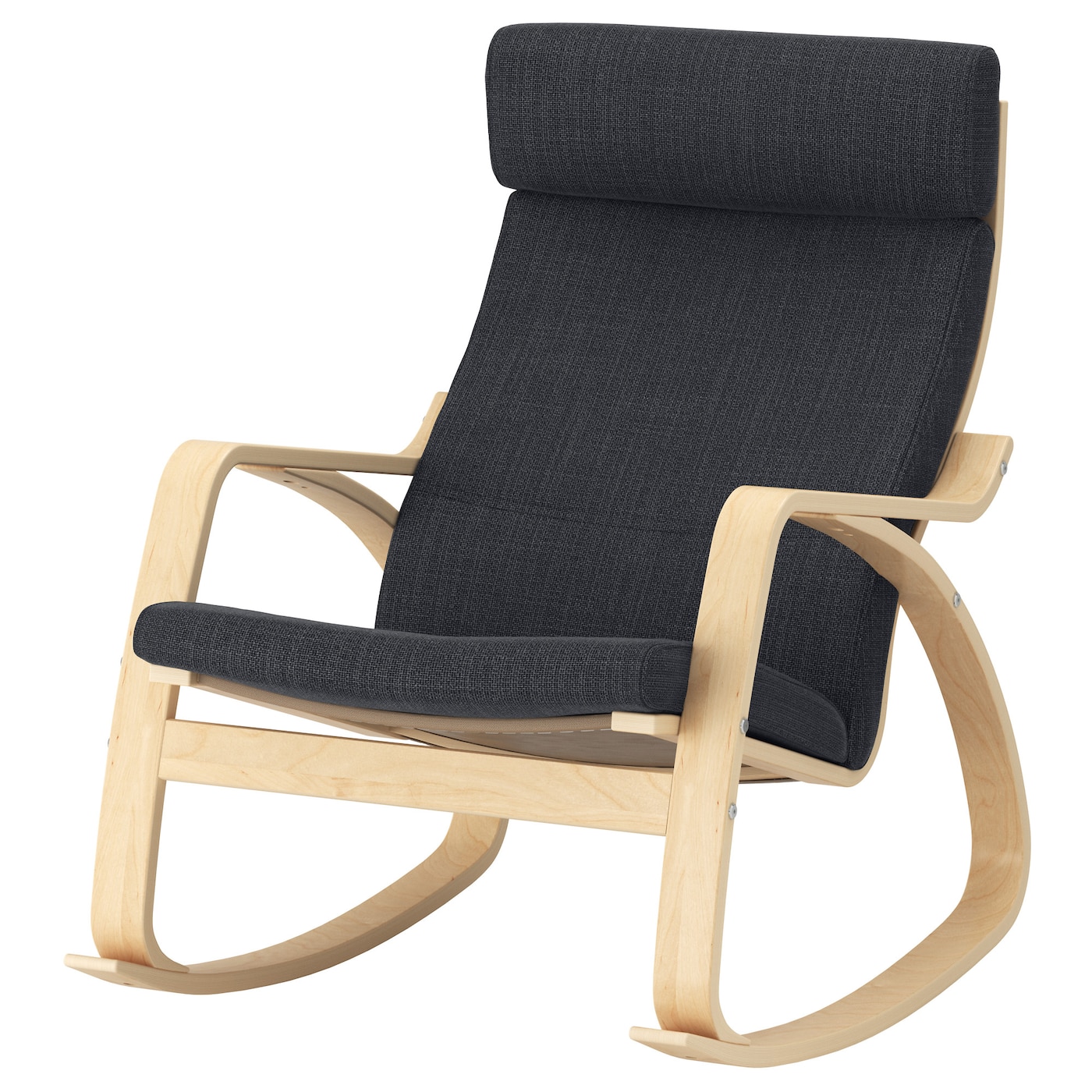 современное простое складное кресло качалка для всей семьи балкона спальни кресло с луной диван для отдыха кресло качалка мебель для го ПОЭНГ Кресло-качалка, березовый шпон/Хилларед антрацит POÄNG IKEA