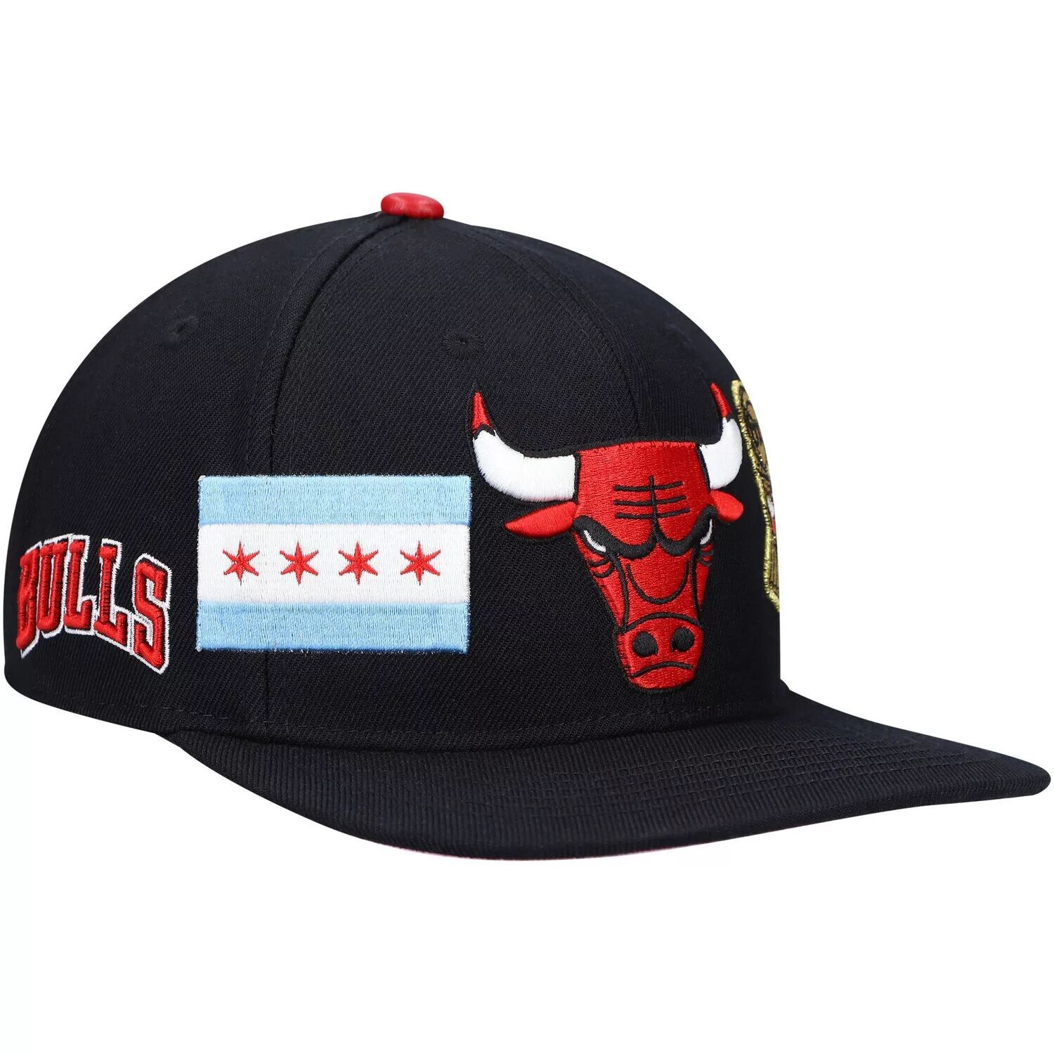 

Мужская кепка Snapback с двойным логотипом Pro Standard черного цвета Chicago Bulls