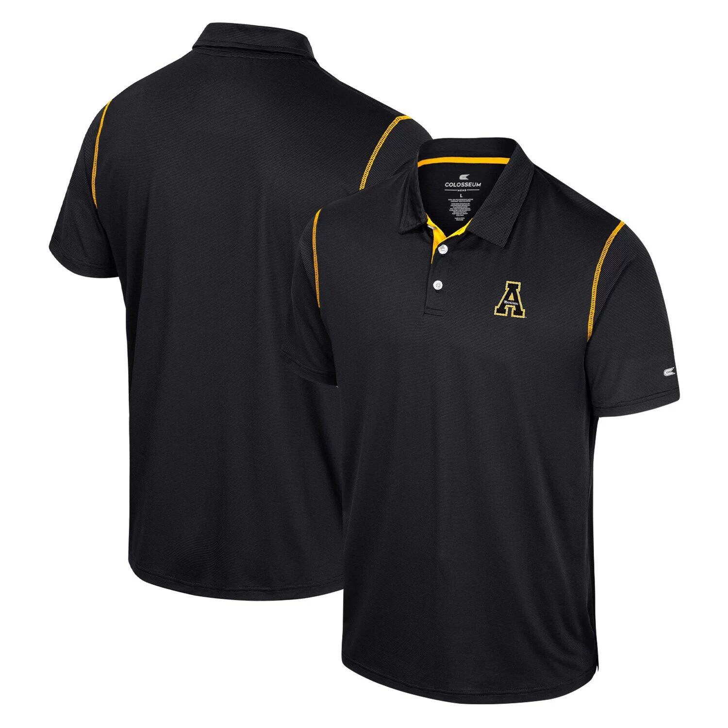 

Мужская черная футболка Appalachian State Mountaineers Cameron Polo Colosseum, Черный