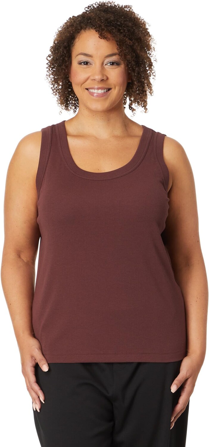 

Майка Plus Size Perfect Knit Rib Scoop Tank NIC+ZOE, цвет Redwood