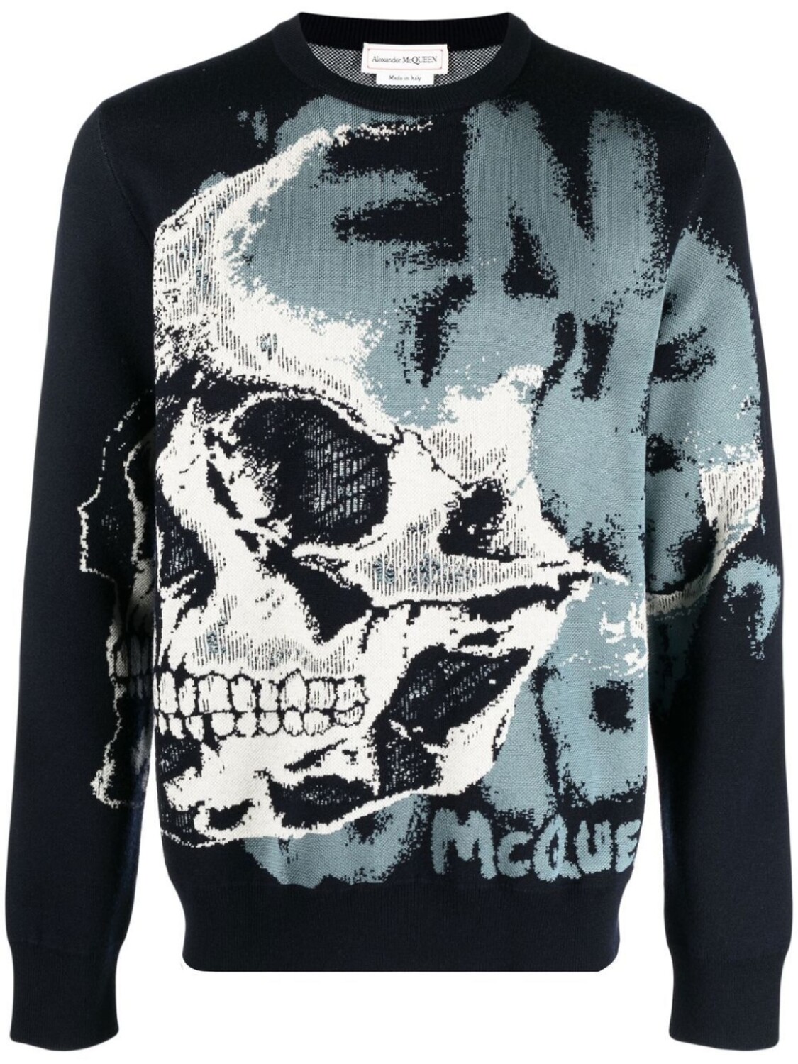 

Alexander McQueen жаккардовый джемпер, синий