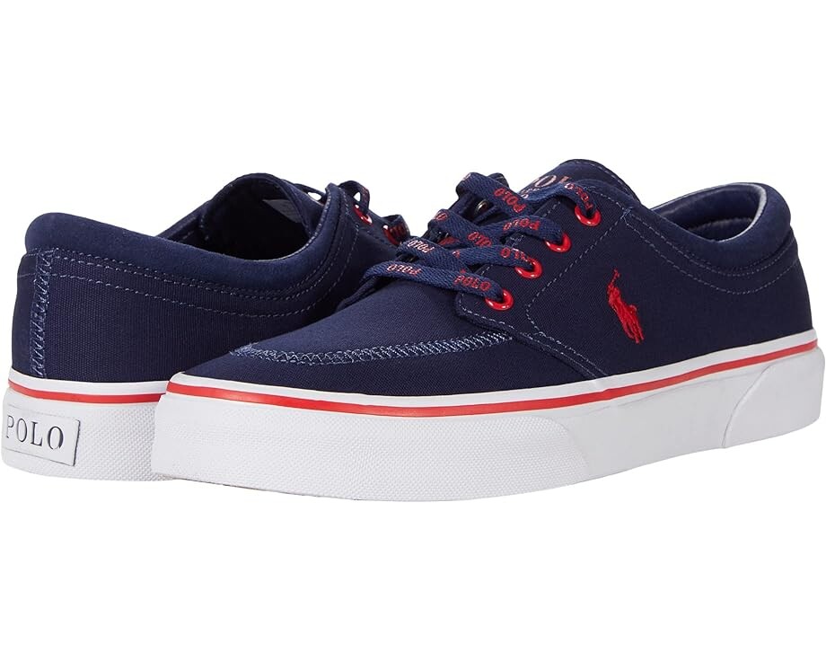 

Кроссовки Polo Ralph Lauren Faxon X Low-Top Canvas Sneaker, цвет Newport Navy/RL2000 Red