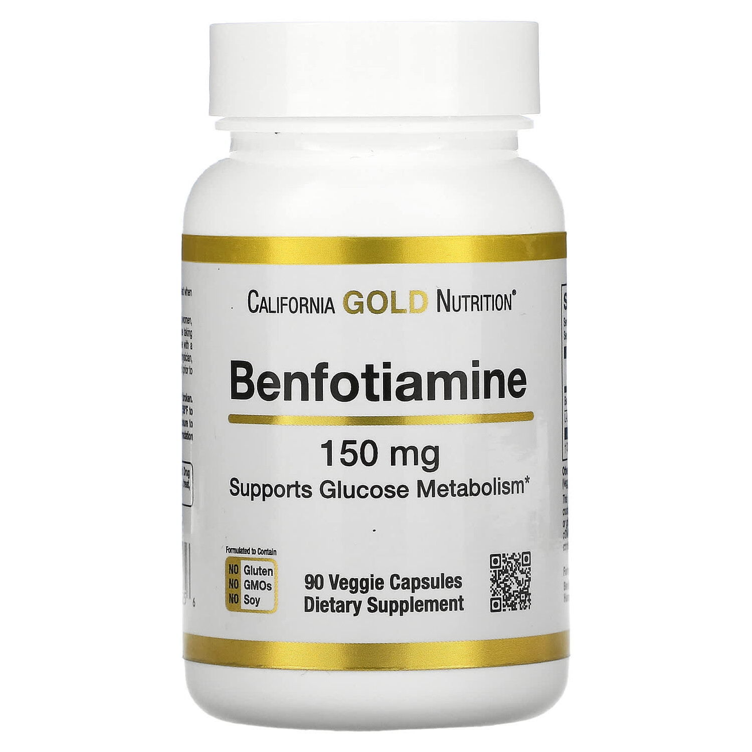 

Бенфотиамин, 150 мг, 90 растительных капсул, California Gold Nutrition