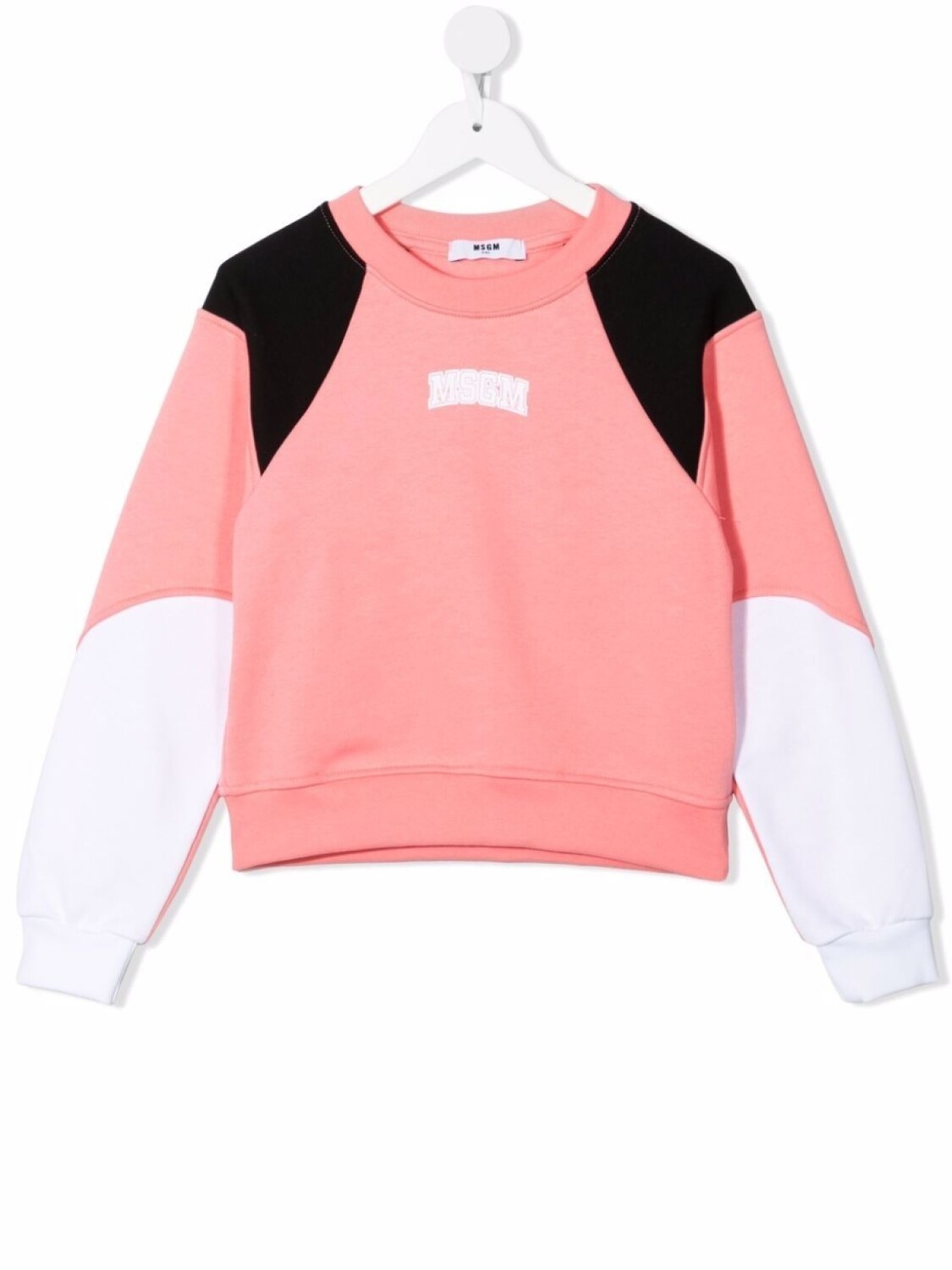 

MSGM Kids толстовка в стиле колор-блок с логотипом, розовый