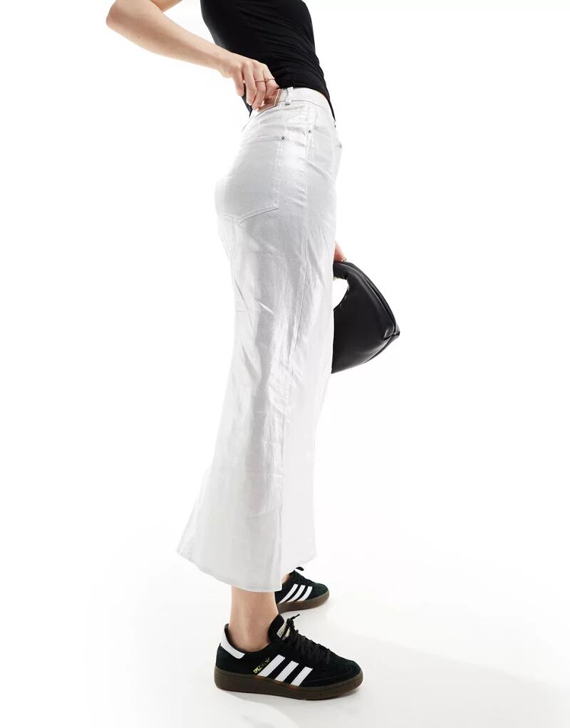 Скальперы – повседневная юбка кремового и серебристого цветов Scalpers скальперы белая футболка с молочным принтом scalpers