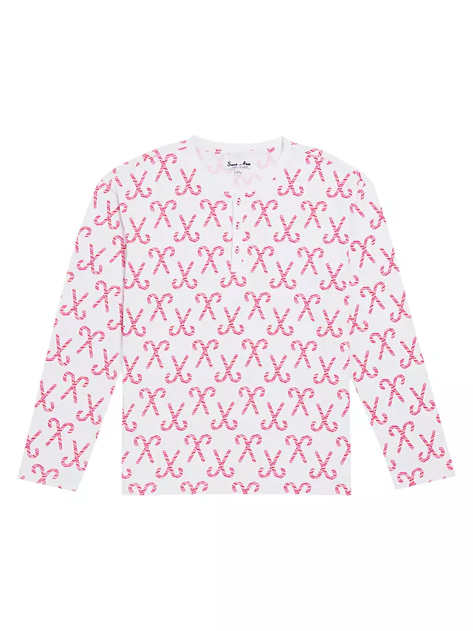 

Мужской топ Henley Candy Cane Sant And Abel, красный