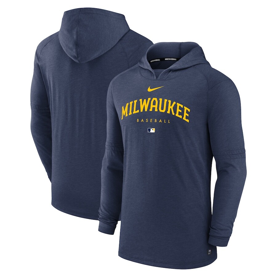 

Пуловер с капюшоном Nike Milwaukee Brewers, нави