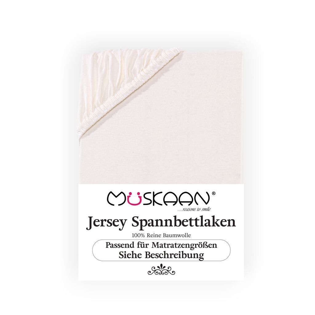 

Простыня Müskaan Jersey 180x200 - 200x220 натуральный для пружинных кроватей и водяных кроватей, 100% хлопок