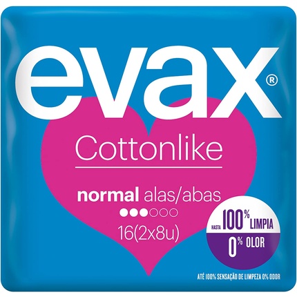 Гигиенические прокладки EVAX Cottonlike Normal Plus с крылышками, 16 шт.