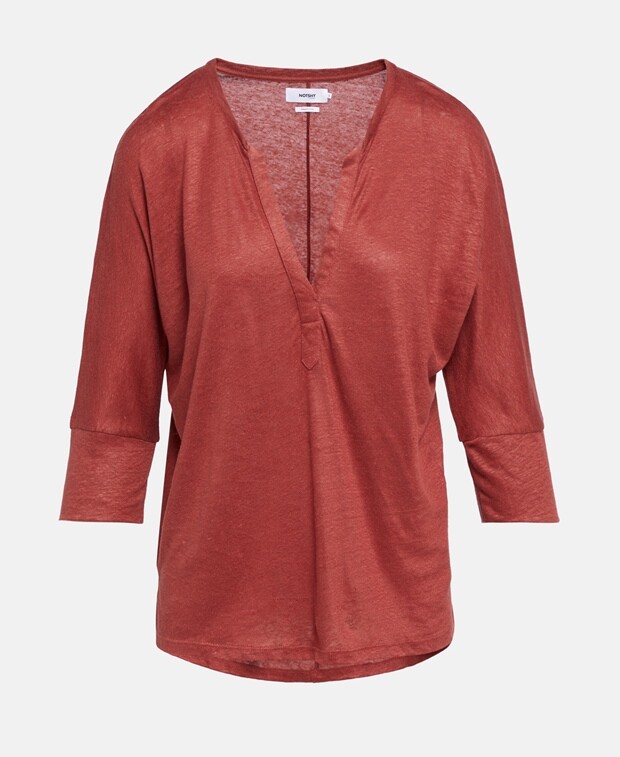 

Льняной лонгслив Notshy Cashmere, красновато-коричневый