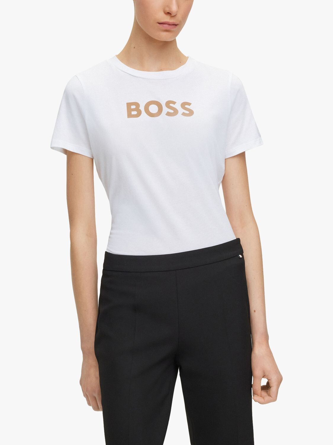 

Хлопковая футболка с логотипом HUGO BOSS, белая