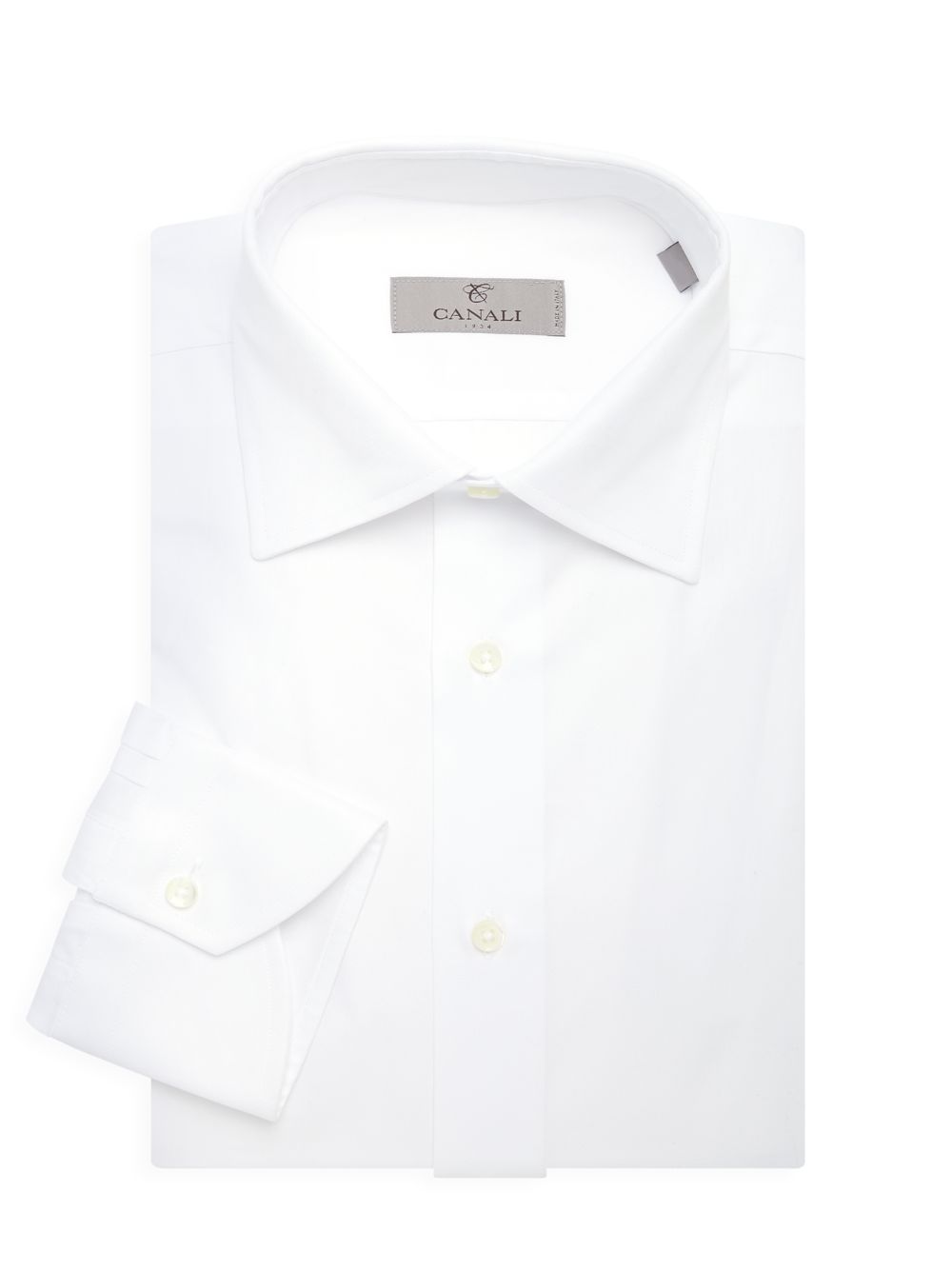 цена Однотонная классическая рубашка Canali, белый