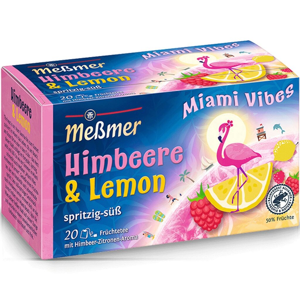 

Meßmer Miami Vibes Raspberry and Lemon Limited Edition 20 пакетиков по 50г